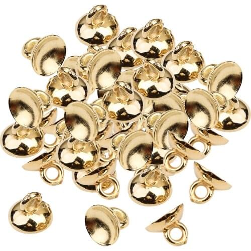 200pcs Plastic Bell Shape Beads Ball Pendant End s with Loop Findings