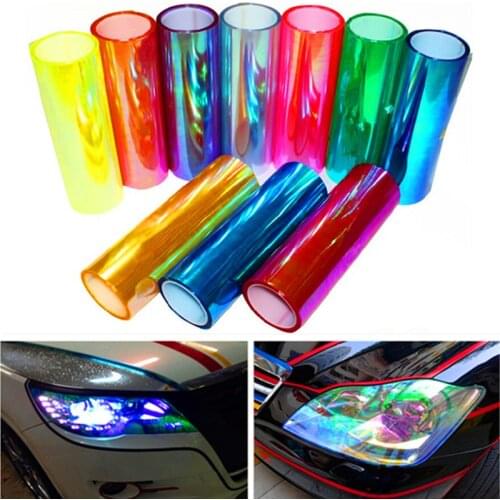 30cm*9M Shiny Chameleon Auto Car Styling Headlights Taillights Translucent Film Lights Turned Tint Vinyl Car Film Stickers