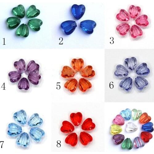Delicate 450Pieces 10mm Transparent Love Heart Beads Acrylic Spacer Garment Beads For Barcelet Necklace Sewing Accessories