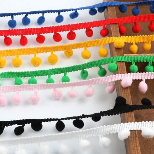 10Yards Pom Pom Trim Ball 10 mm MINI Pearl Pompom Fringe Ribbon Sewing Lace Kintted Fabric Handmade DIY Craft Accessories