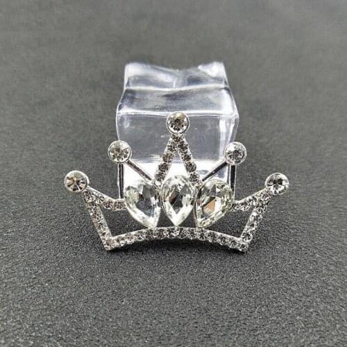 50pcs Princess Crown Diamond Crystal Rhinestone Appliques strass Jewelry Flatback Buckle Baby Girl Gift Hairpin Hair Clip Decor