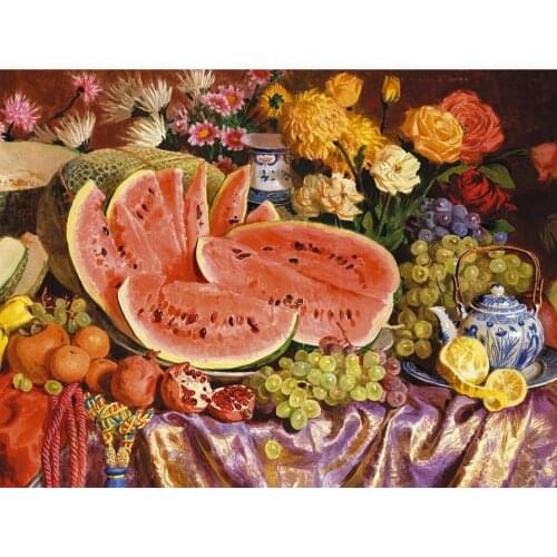 5D Diamond Painting Flowers Fruits Watermelon Handmade Cross stitch DIY Diamond Embroidery still life Rhinestone Mosaic Picture