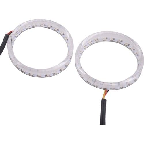 95mm 2pcs 2.5A Universal Car RGB LED Angel Eye Ring Halo Lights Lamps DRL Headlight Bluetooth APP Control 9V-32V