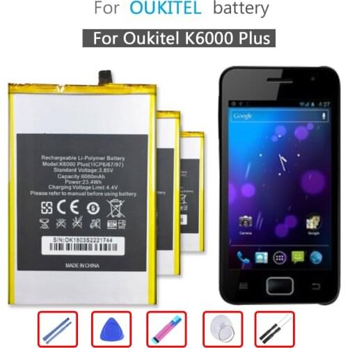 K6000plus 6080mAh Battery For Oukitel K6000 Plus K6000Plus Mobile Phone