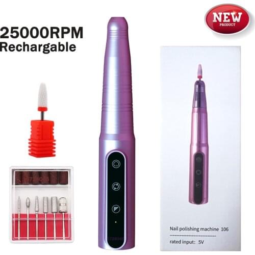 20,000 RPM USB Electric Nail Drill Machine Manicure Mill Cutter Sets Manicure Pedicure Polishing Shape Tools Nail Polisher Grind