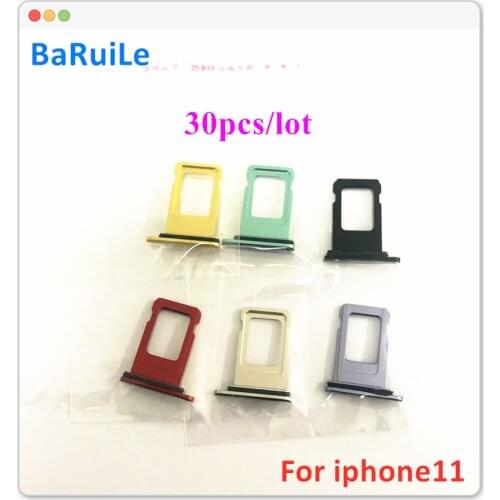 BaRuiLe 30pcs(5pcs each color) SIM Card Tray for iphone 11 Single SIM Card Holder Replacement Part
