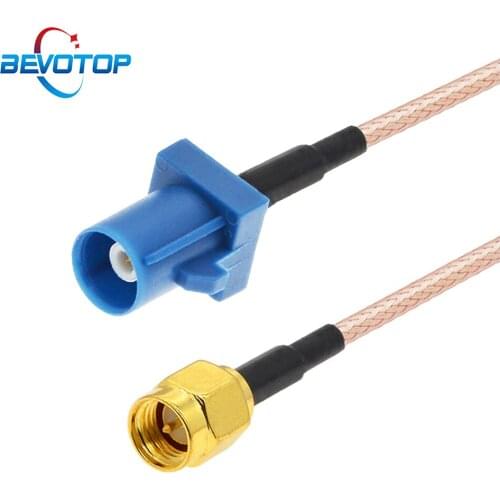 BEVOTOP 15CM~7M Fakra C Male Plug to SMA Male GPS Antenna Fakra Extension Cable RG316 Pigtail Jumper for VW Seat Benz Ford 50Ohm