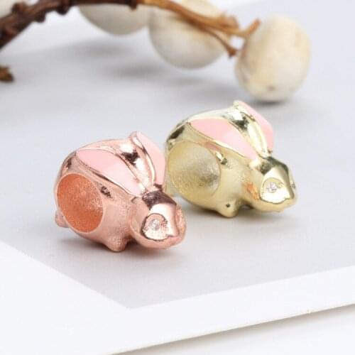 Authentic 925 Sterling Silver Fashion bunny Beads Fit Original Charms Bracelet Necklace DIY Jewelry Making