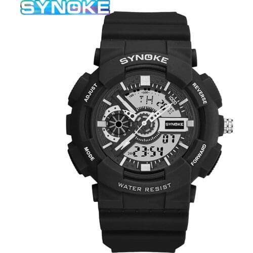 Military Watches Shok SYNOKE Brand Casual Wristwatches For Men Quartz Watch Alarm Clock Outdoor Sports Watches montre homme