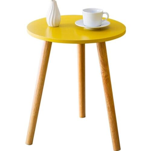 Solid Wood Tea Table Sofa Side Table Nordic Style Small Round Table Small Tea Table Modern Simple Corner Several Bedside Tables