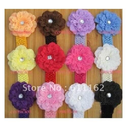 Childrens Hair Accessories child Girls Peony Flower Clip + 1.5" Hair Headband