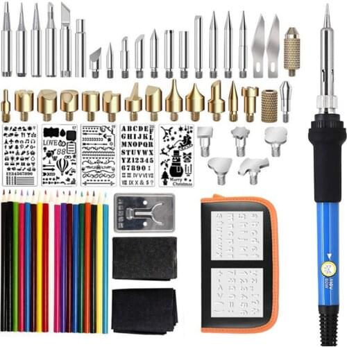 71pcs Electric Soldering Iron Pyrography Pen Adjustable Temperature lectric Soldering Iron Carving Pyrography Tools