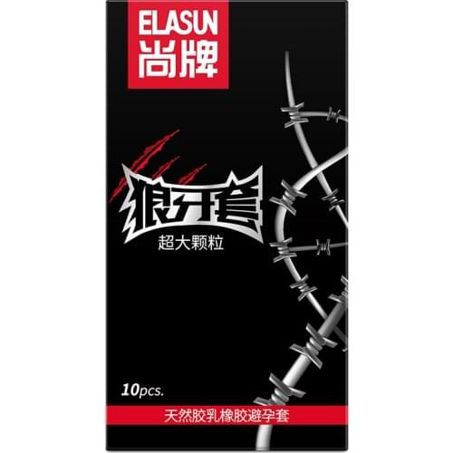 Elasun Condom Wolf Tooth Sheath Ultra Large Granule Boxed 10PCS of Family Planning Adult Fun