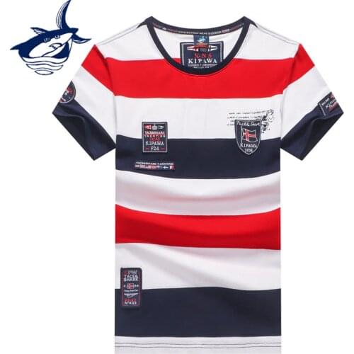 2020 Summer Short Sleeve Mans T-shirts Striped 96% Cotton Brand Tace & Shark t shirt Men Casual Fashion mens clothing Tops Tees