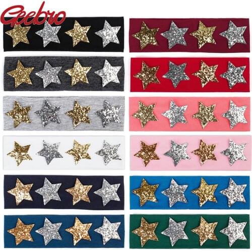 Geebro Summer Fashion Star Headband Baby Girls Boys Headbands Band Children Kid Cotton Turban Head Wrap Hair Accessories DT718