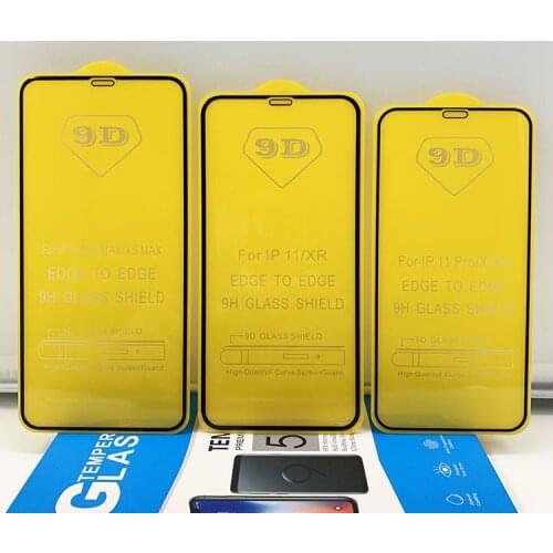 25pcs 9D Full Glue Curved Tempered Glass For iPhone 1211 Pro Full Screen Protector Glass For iPhone XS XR 6 78plus