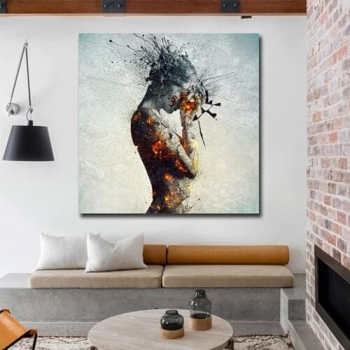 Modern oil print canvas wall art decor pictures abstract nude woman wall painting art no frame oil painting dropshipping prints