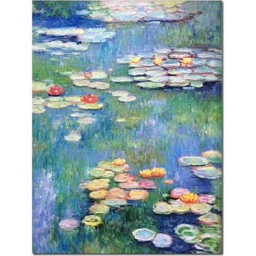 Famous Monet Oil Painting Reproduction Water Lily Canvas Picture Art Modern Home Wall Decorative Item No Frame Dropship Painting