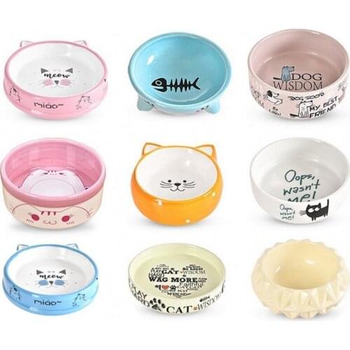 28 Color Ceramic Dog Bowl Cartoon Pet Puppy Cat Feeding Supplies Pet Food Water Feeder For Small Dogs Bowl Dish Pet Accessories