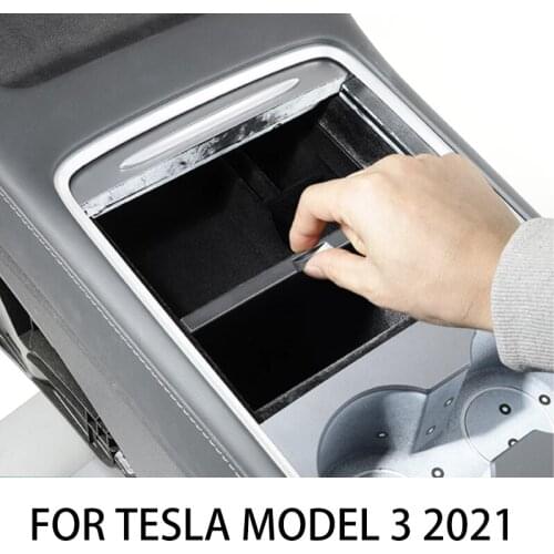 Model 3 car center armrest storage box is suitable for Tesla Model 3 2021 car accessories console bracket car container glove st
