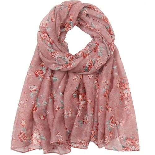 2021 Beautiful Small Flower Pattern Scarf Shawls Rose Print Muslim Hijab Wrap 7 Color Free Shipping