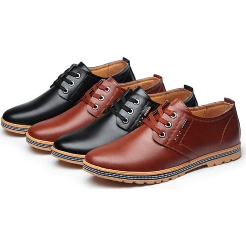 Mens Shoes Leather High Quality 2019 Fall Winter Brand Comfortable Fashion Stylish Lightweight Simple Casual Leather Shoes