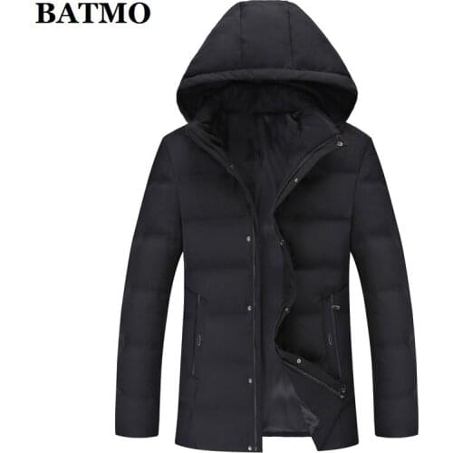 BATMO 80% white duck down hooded jackets men,mens thicked down jackets,plus-size 4XL,5X,6XL,7XL 8046