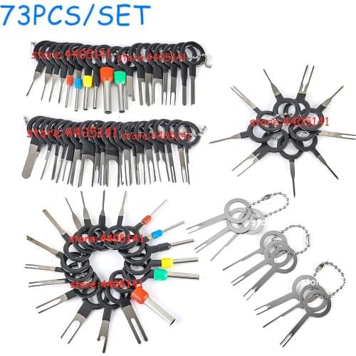 73PCS Car Terminal Removal Kit Wiring Crimp Connector Pin Extractor Puller Wire Terminal Removal Tool Repair Professional Tools