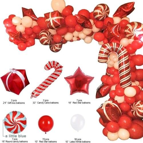 142PCS Christmas Aluminum Film Latex Balloons Set Christmas Party Balloon Chain Decoration Ballon Supplies