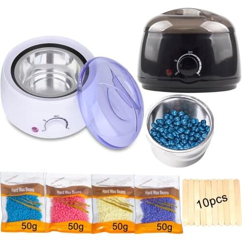 Wax 100 Warmer Heater Set Hair Removal Paraffin Wax-melt Machine Waxing Kit 200g Wax Beans Depilatory 10 Wood Sticks Calentador