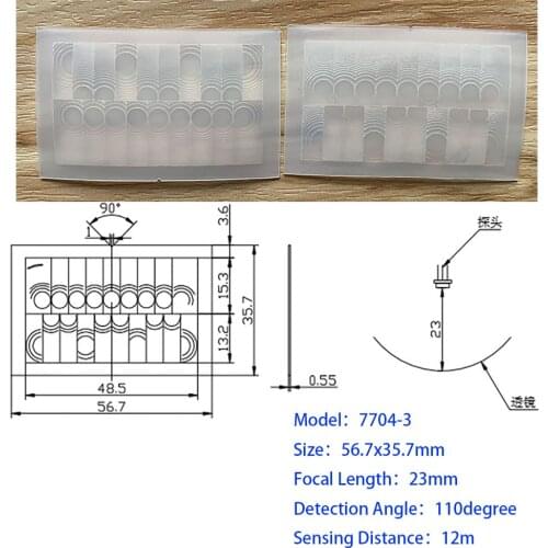 Optical PIR Human Body Infrared Induction Fresnel Lens Focal Length Far Sensing Distance 1PCS