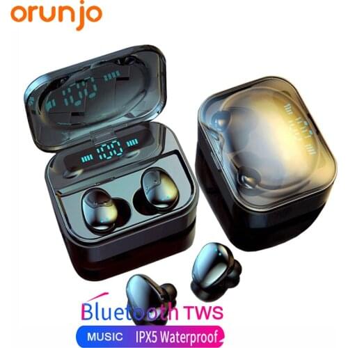 Orunjo X7 TWS 5.0 Bluetooth Earphone IP7 Wireless Headset 6D Stereo HiFi Wireless Earbus Gaming Headset with Microphone
