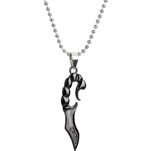 Dagger Necklace For Men Women Stainless Steel Black Kpop Punk Gothic Anime Hip Hop Edgy Goth Knife Pendant Necklace Teen e Boys