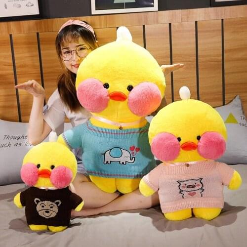 40-70cm Large Size LaLafanfan Cafe Duck Plush Toy Cartoon Cute Sweater Hyaluronic Acid Duck Stuffed Doll Gift for Children Girls