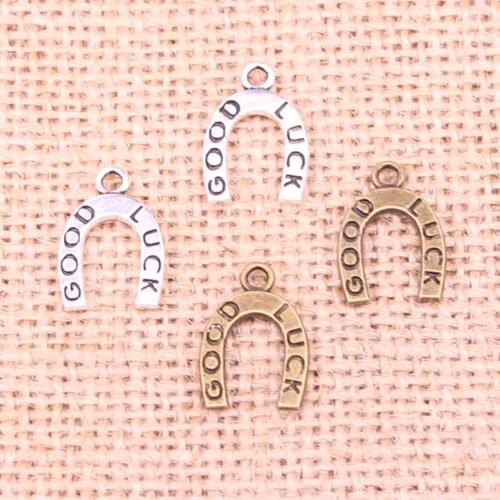 34pcs horseshoe good luck Charms Pendant For Necklace Bracelet Jewelry Making DIY Handmade 17*12mm