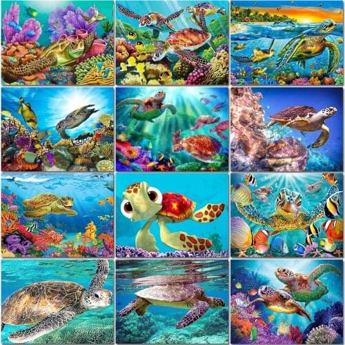 Full Square 5D Diamond Painting Sea Turtle Diy Diamond Embroidery Animal Cross Stitch kit Rhinestone Mosaic Picture decor Gift