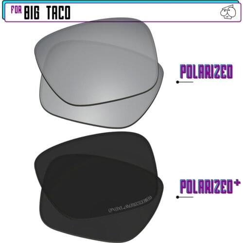 EZReplace Polarized Replacement Lenses for - Oakley Big Taco Sunglasses - BlackP Plus-Silver P