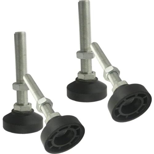 4pcs M10x80mm Adjustable Foot Cups Reinforced Nylon Base 50mm Diameter Articulated Feet M10 Thread Leveling Foot
