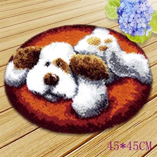 Cute Animals Latch Hook Kit Smyrna Coussin Crochet Loquet Cushion Latch Hook Knooppakket Tapijt Klink Haak Kussen Klink Haak