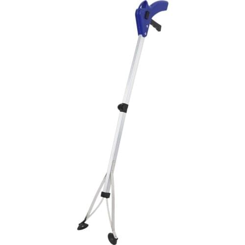 Blue Foldable Pick Up Reaching Claw Long Arm Gripper Helping Hand Tool