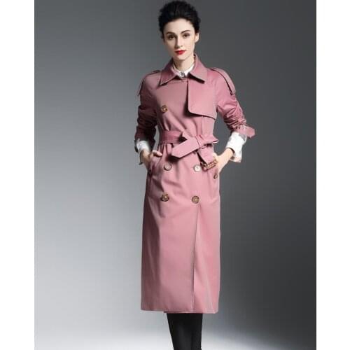 Spring trench coat for women double breasted long sleeves coats womens overcoat woman ladies clothes jaqueta feminina autumn