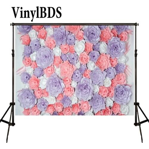 VinylBDS Flower Wall Backdrop Spring Photography Backdrops Indoor Wedding Background Cloth Seamless Photo For Studio Custom