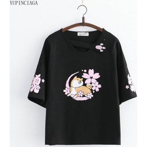Japan Style 2020 new Fashion Cartoon Summer Short Sleeve T shirt Women Loose Harajuku T shirts Sweet Tops Tee For Girls