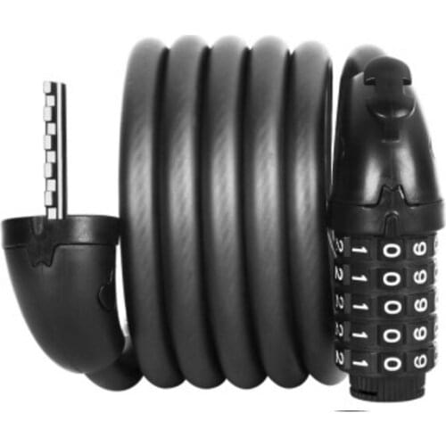 Black 0.65m 1.2m 1.5m 1.8m Bicycle Lock Security Code Lock Mountain Bike Cycling 4-5 Digit Password Steel Cable Locks Anti Theft