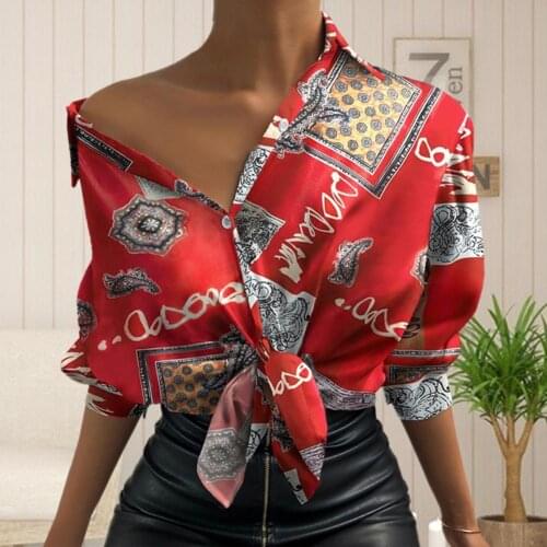 Summer Tees Fashion Shirt Digital Printing Knot Female Elegant Floral Print T-shirt for Vacation Womens Clothing 2021