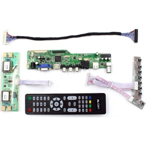 LCD TV controller board with TV AV VGA Audio USB HDMI-Compatible for 19 inch lcd panel MT190AW01 V5 MT190AW01 V.0 M190PW01 V0