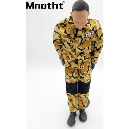 1/6 Scale Male Soldier Desert Camouflage Combat Suit Conjoined Clothes Model Toys for Action Figures Collection NO Head No Body