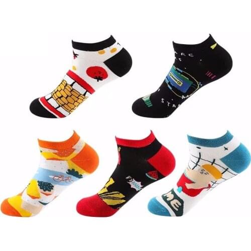 1 Pair Summer Cotton Socks Men, Women Personality Street Euro-American Hip-hop Sports Low Band Invisible