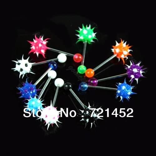 10pcs/lot Ball Bead Stainless Steel Bar Tongue Lip Ring Nipple Stud