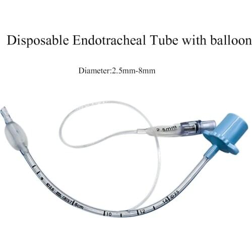 10Pcs 2.5mm-8mm Disposable Endotracheal Tube With Balloon Animal Oral Nasal Intubation Pet Anethesia First Aid Trachea Cannula